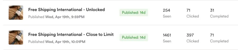 free shipping notification