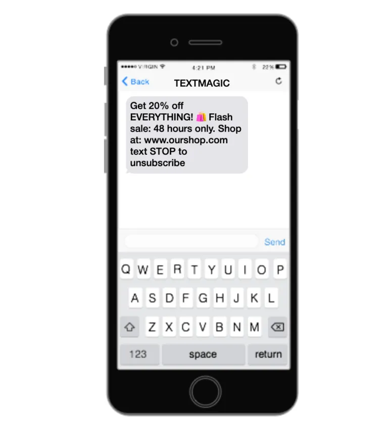 sms with a sales offer