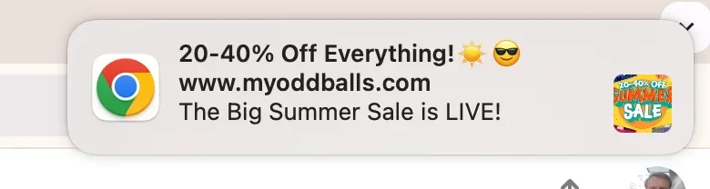 push notification summer sale