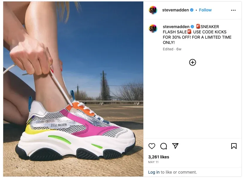 instagram flash sale announcement