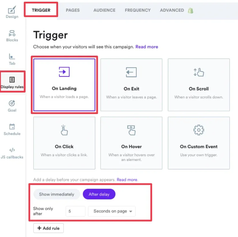 display setting gamified popup