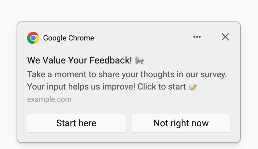 collecting feedback push notification