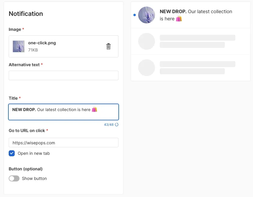 push notification builder