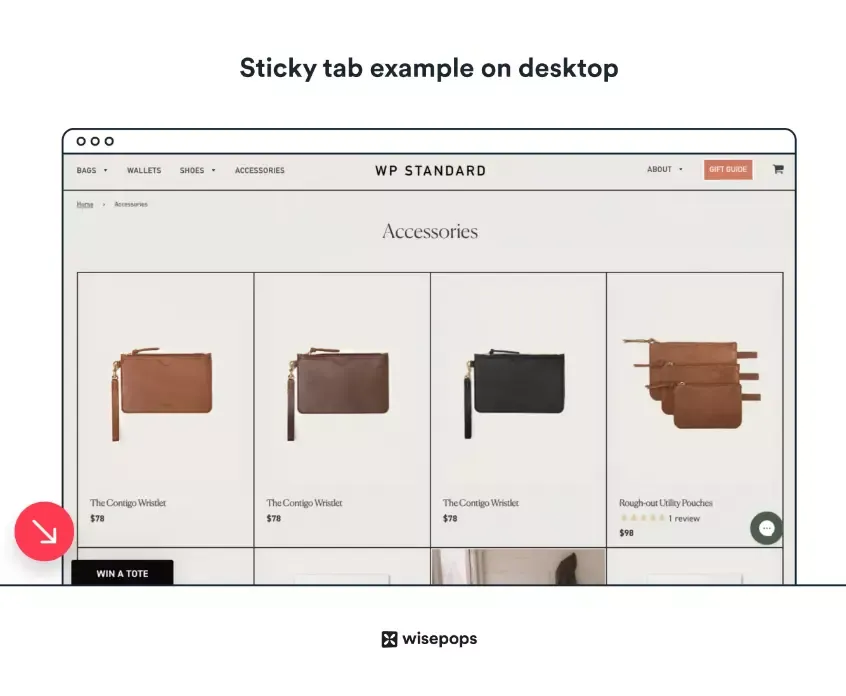 sticky tab on ecommerce