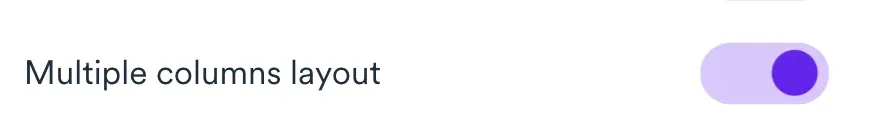 multiple columns toggle
