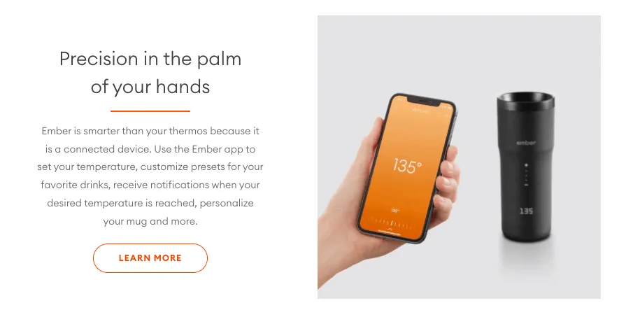 Ember product description example for electronics