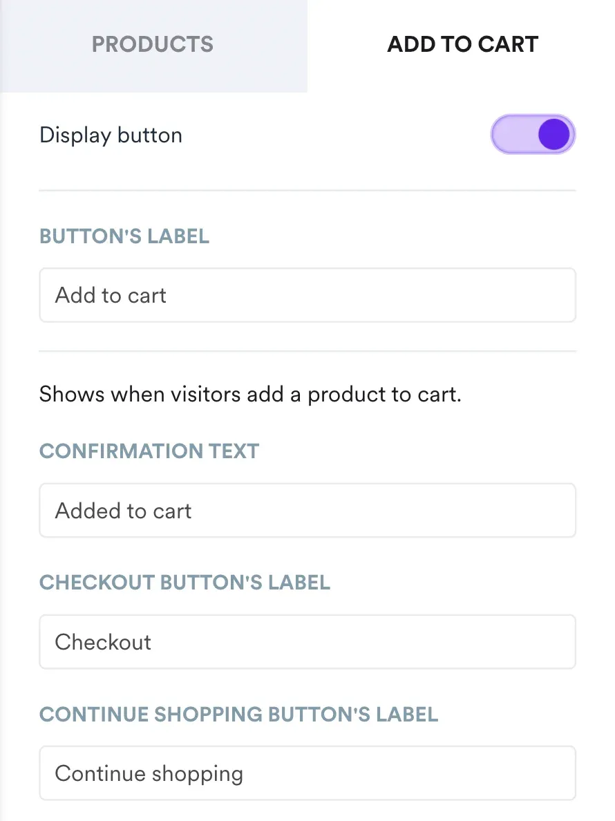 add to cart view customizations