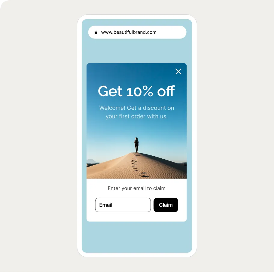 welcome popup