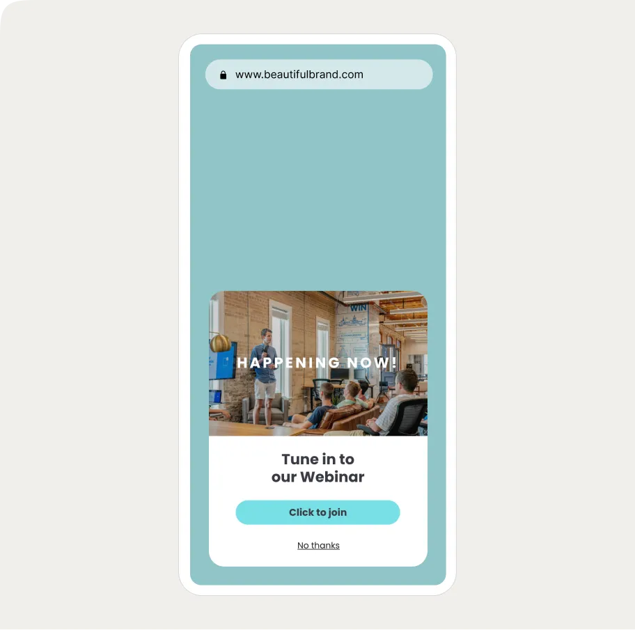 webinar popup