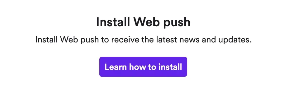 installation web pushes