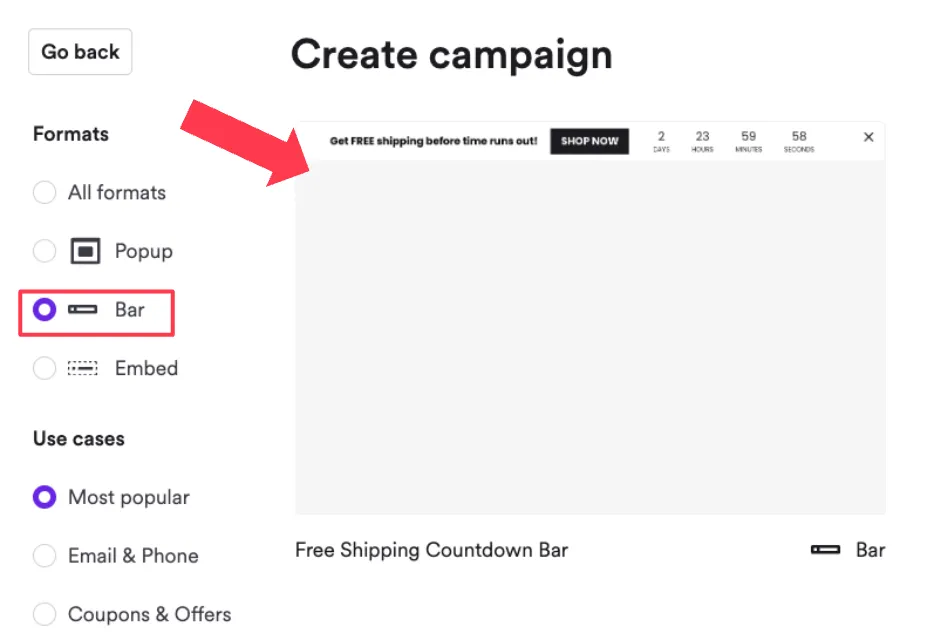 choosing a website bar template