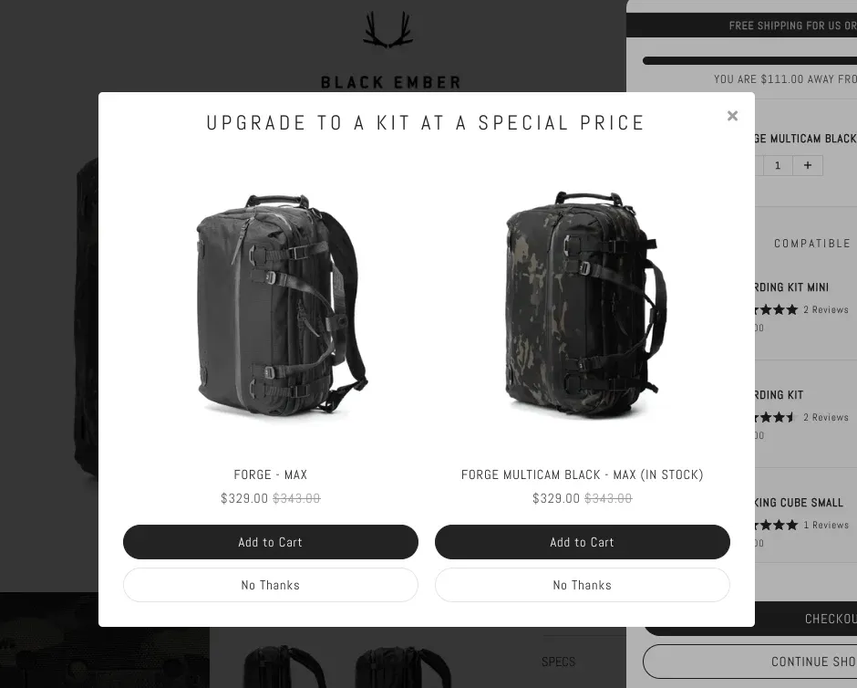 product upgrade to increase average order value