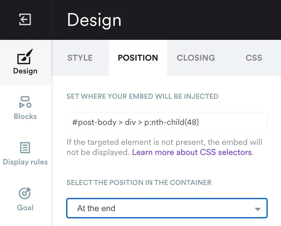 choosing position