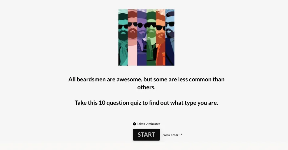 website quiz example
