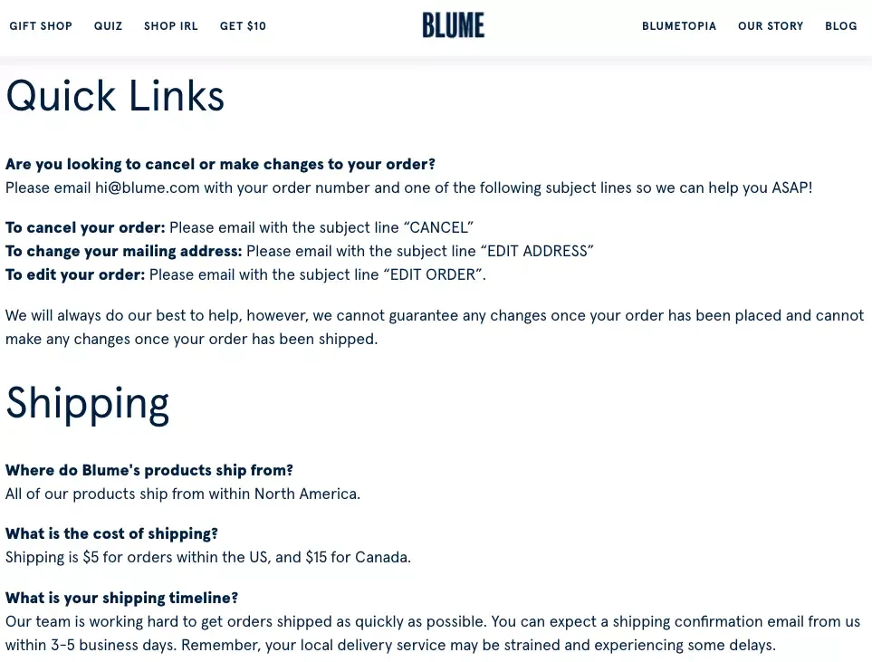 faq ecommerce