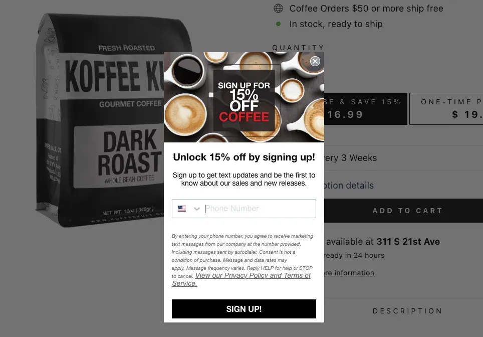 collecting phone numbers