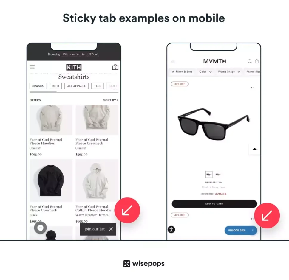 tabs popups on mobile