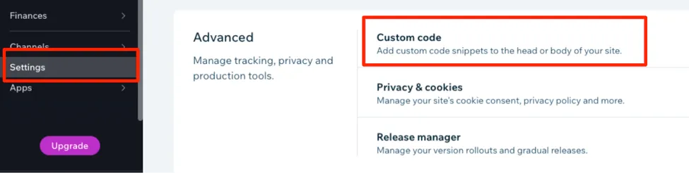 Wix editor popup setup code