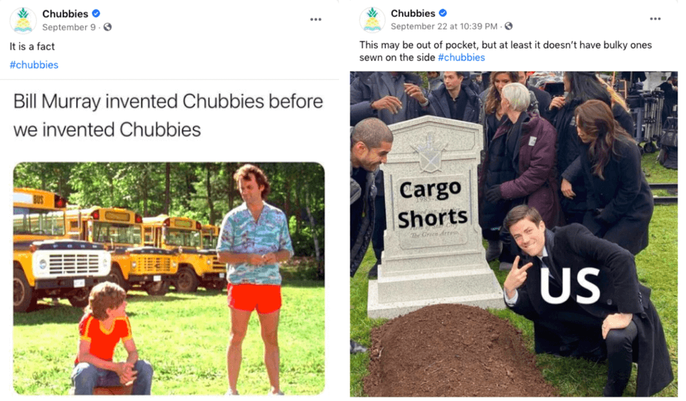 Chubbies social posts