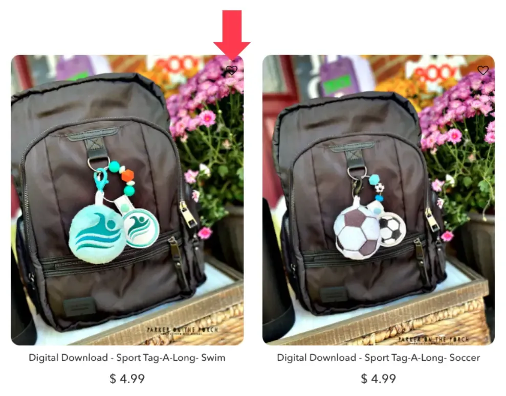 heart buttons wishlist on product pages