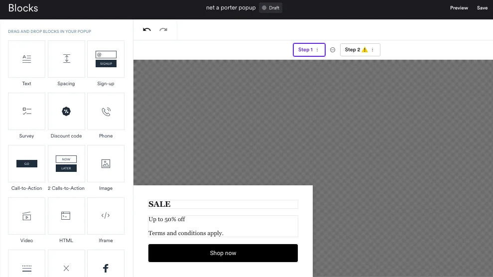 recreating a popup campaign