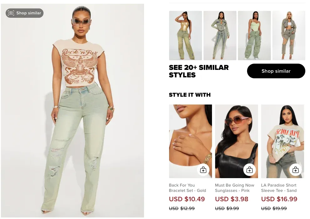 product recommendations from fashion nova
