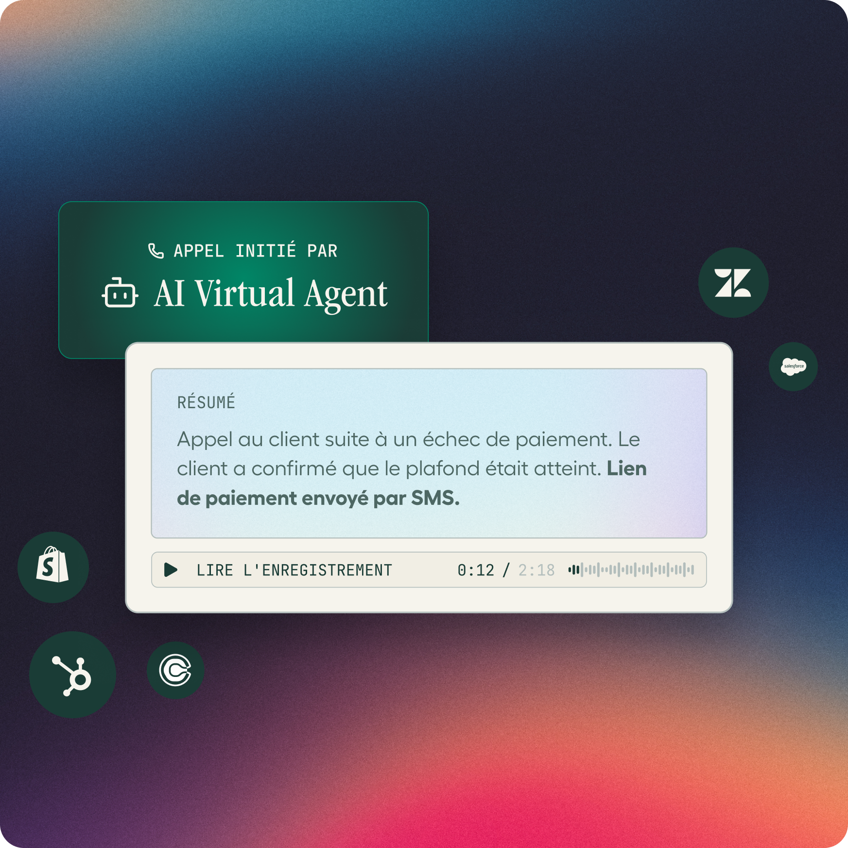  Appels sortants, rappels, suivis—pris en charge automatiquement