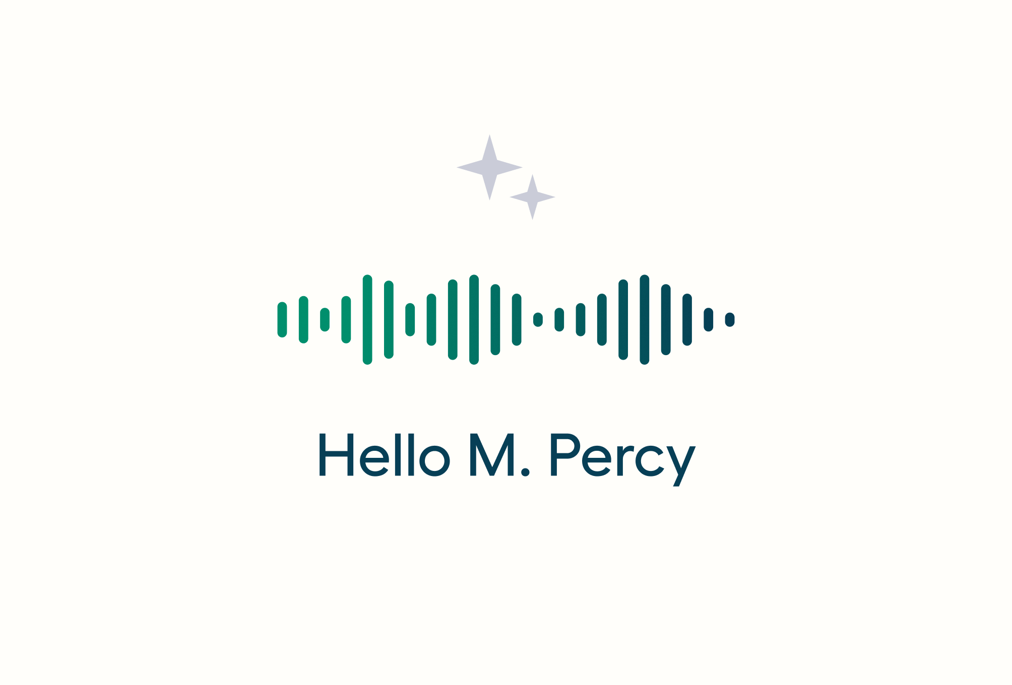 Sound waveform: Hello M. Percy