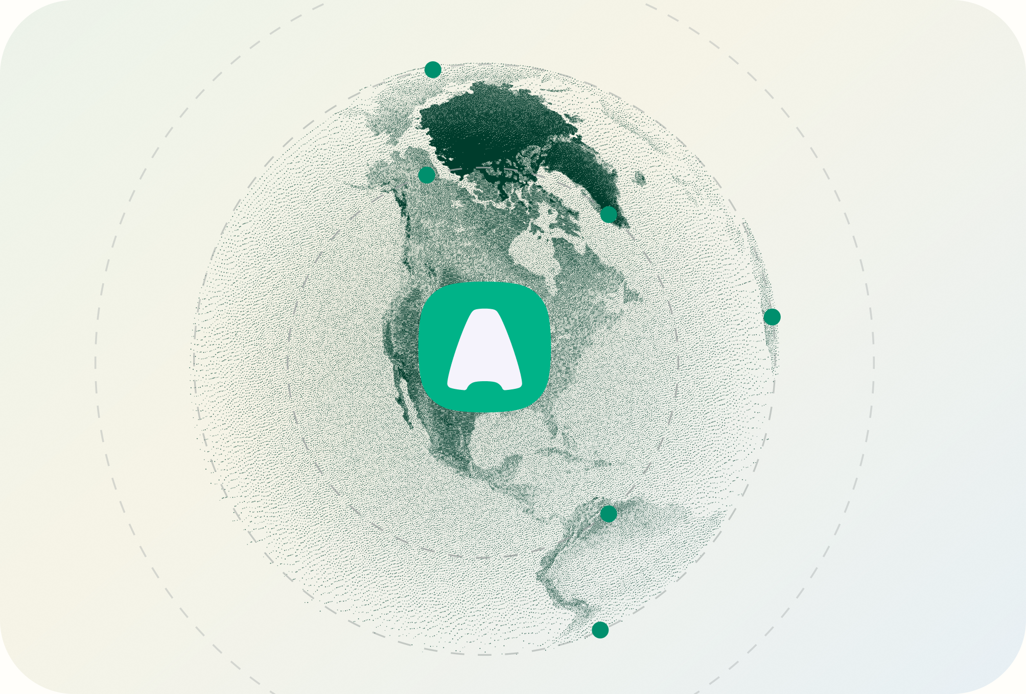 Aircall logo over a dotted globe