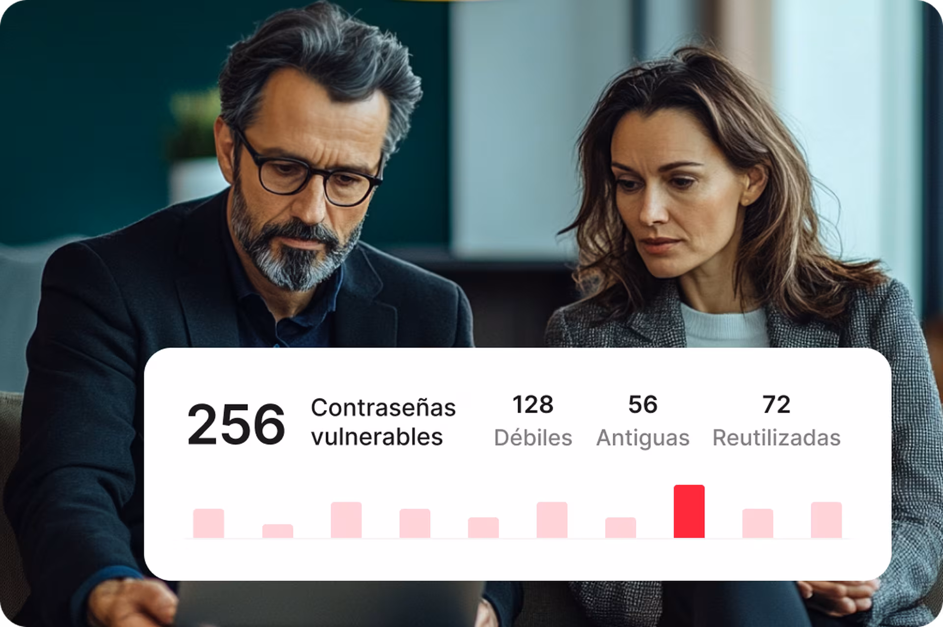 security dashboard visual with working people in the background