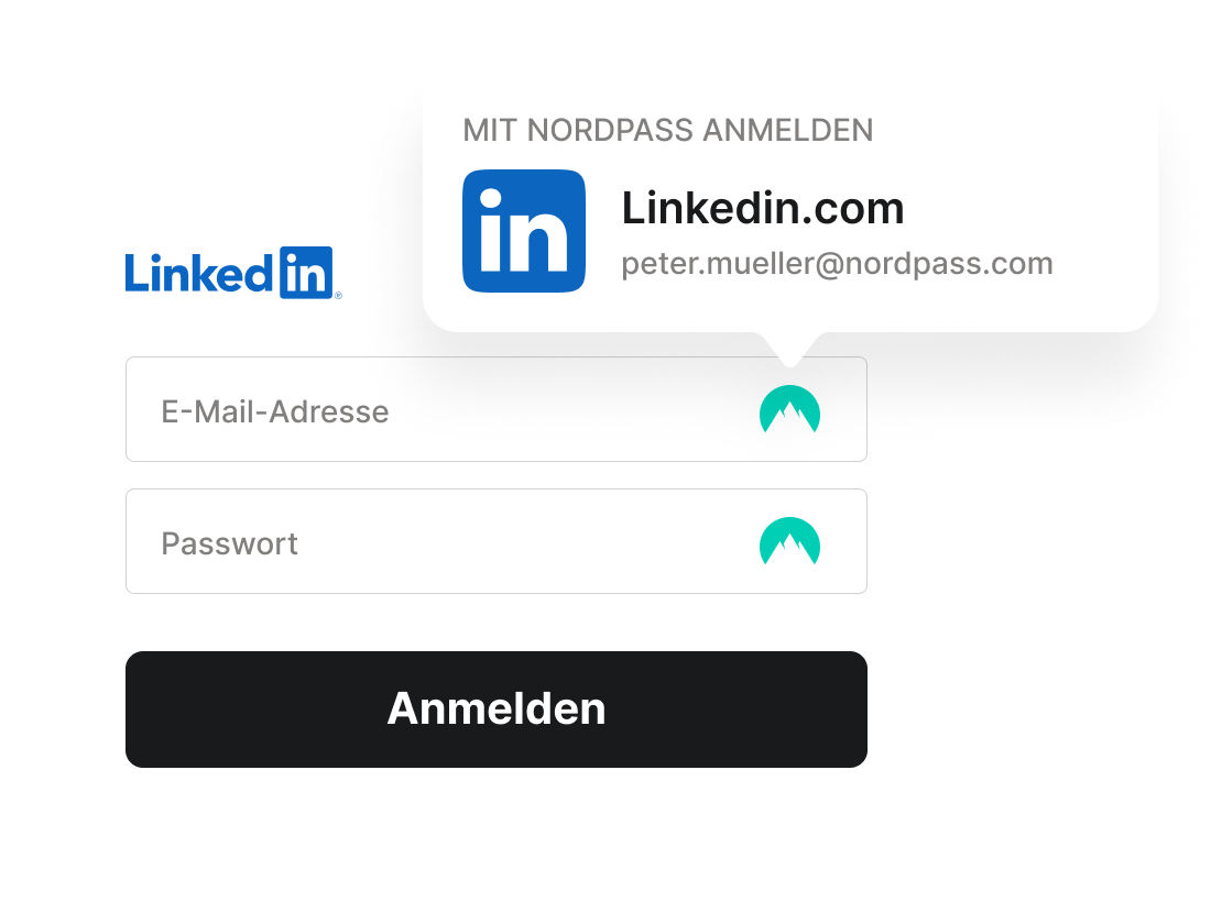 Ansicht des Zurücksetzens eines Logins
