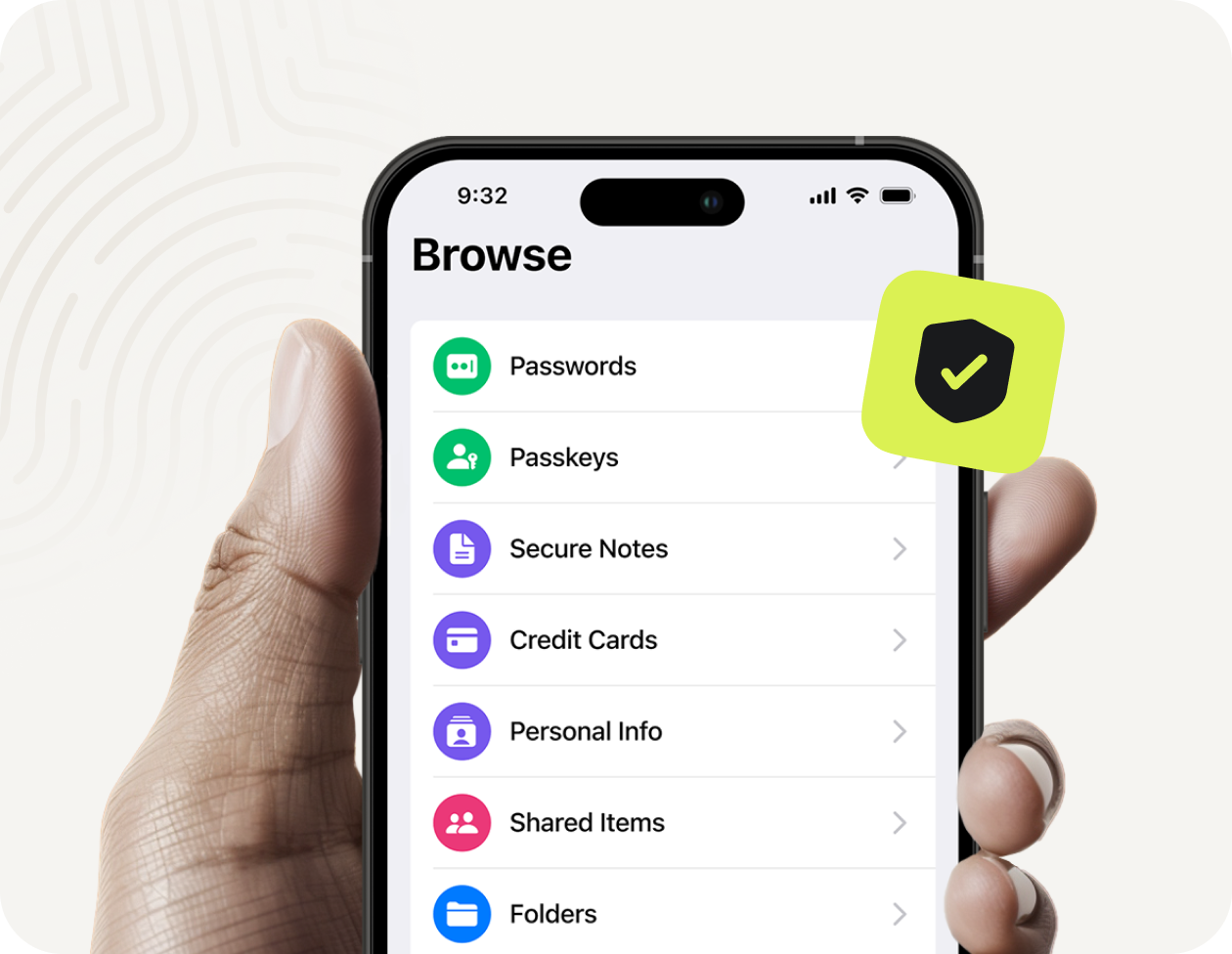 password manager Nordpass mobile app view