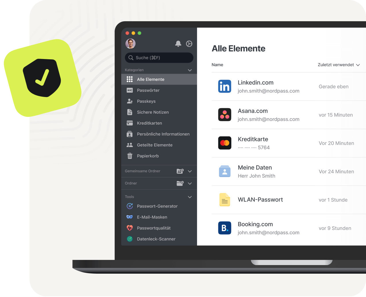 App auf einem Laptop