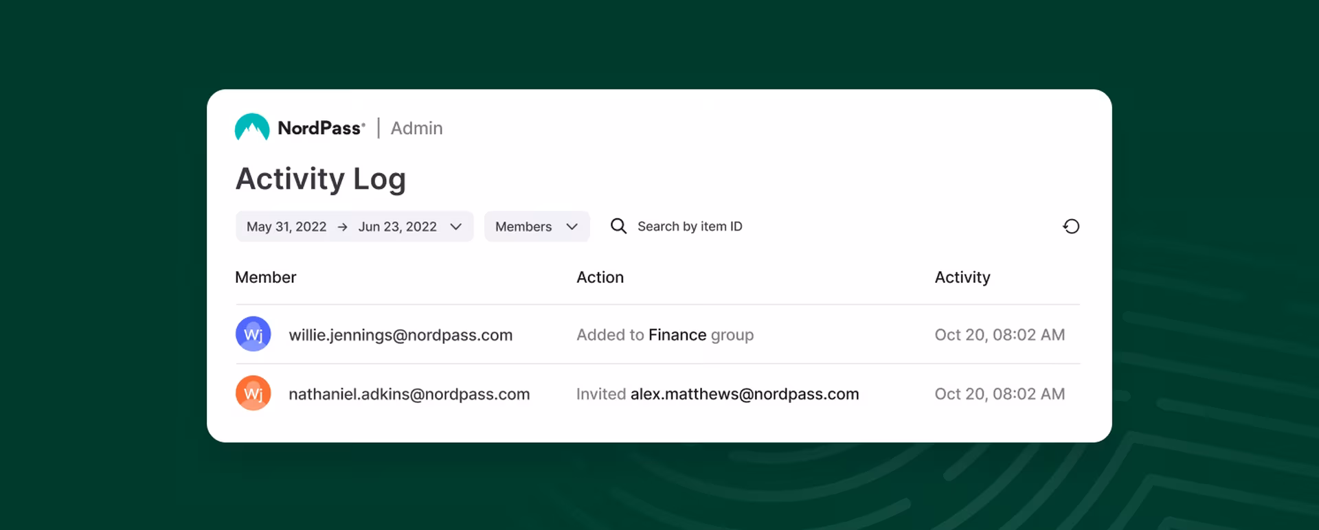 activity log