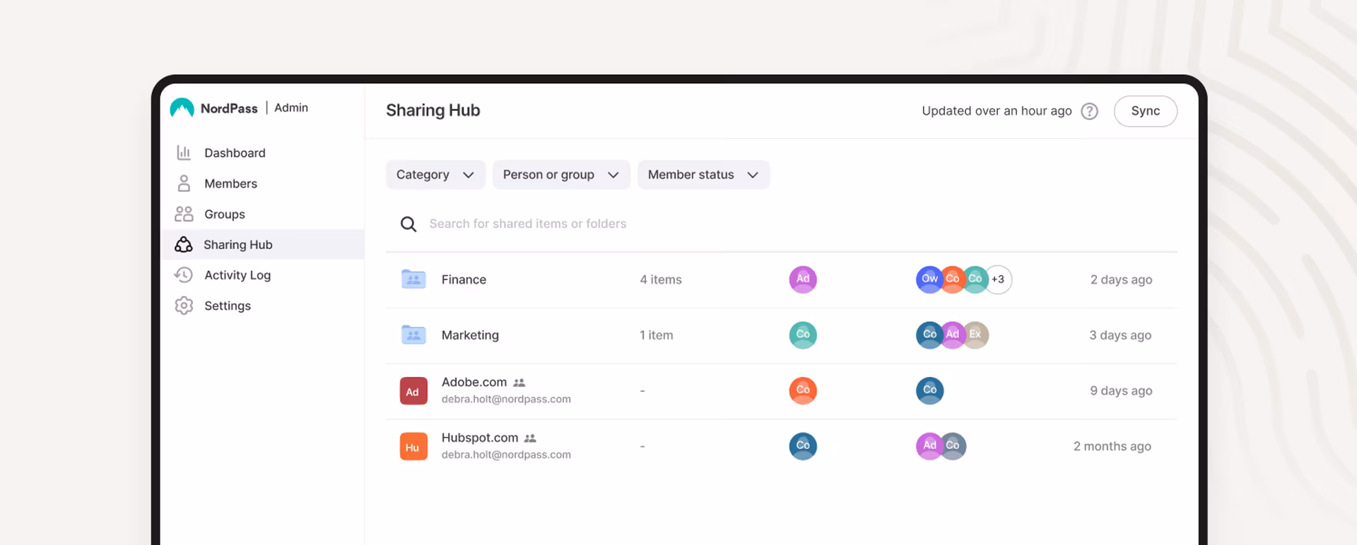 Sharing hub