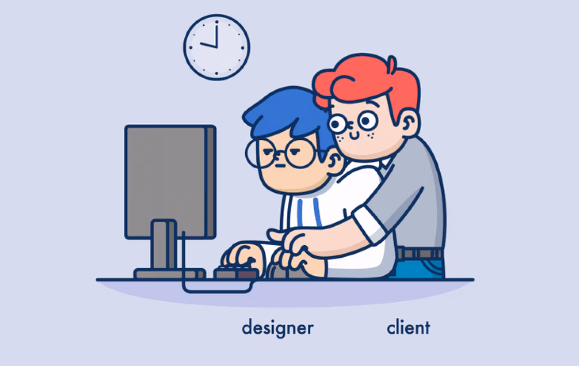 meme of designer and client