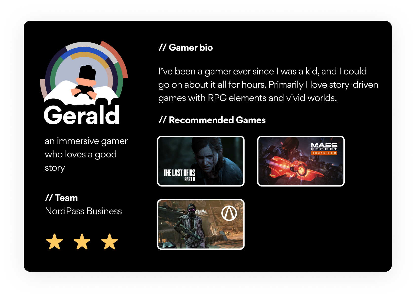 avatar card gerald