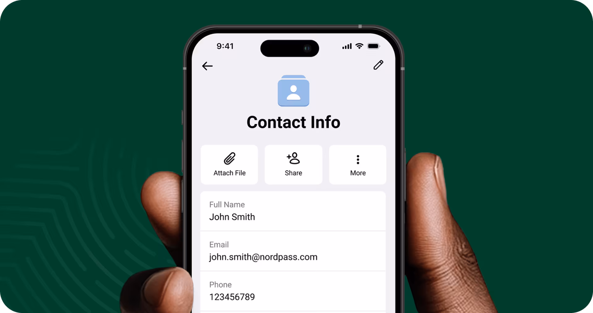 personal info visual