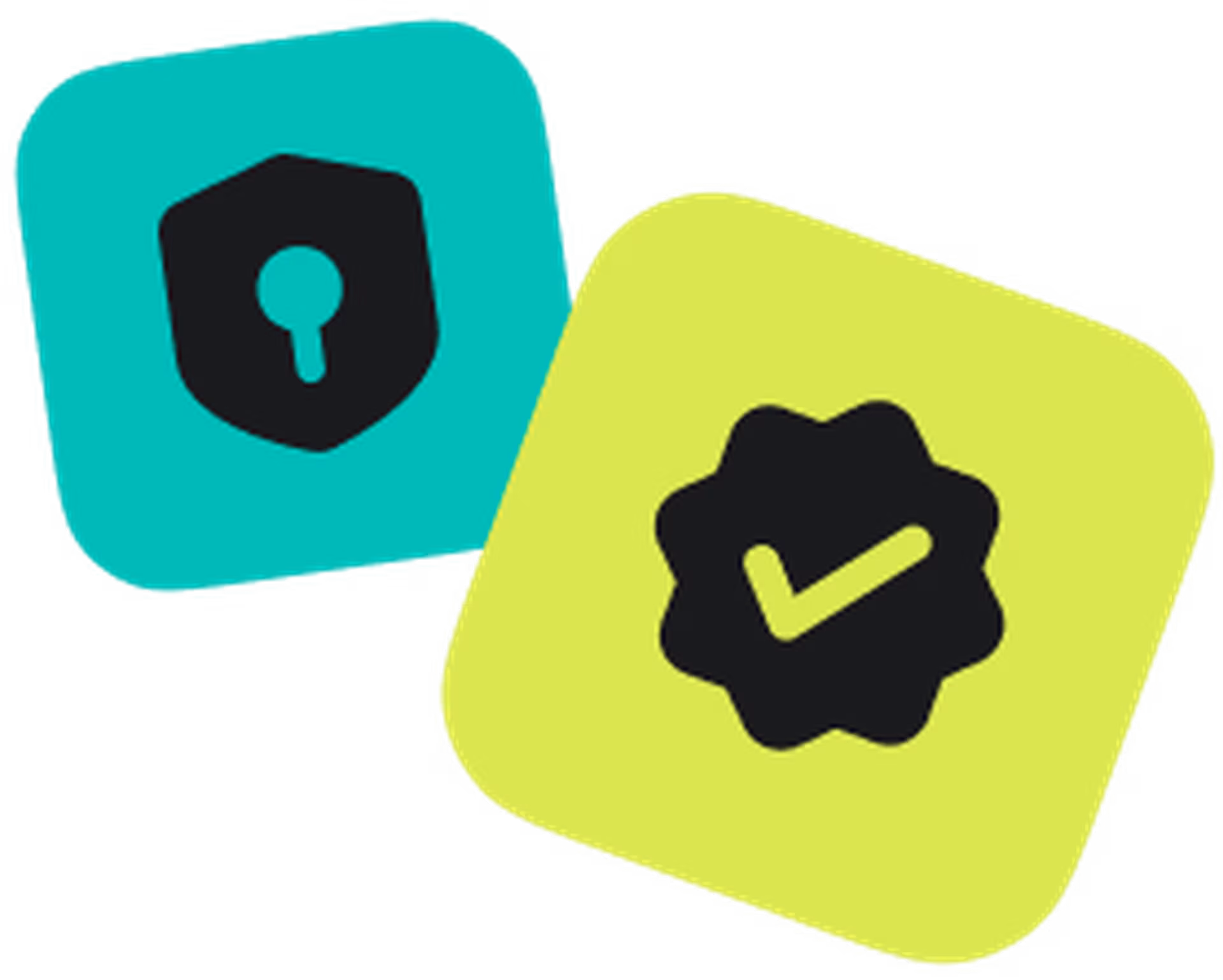 key inside shield icon and checkmark icon