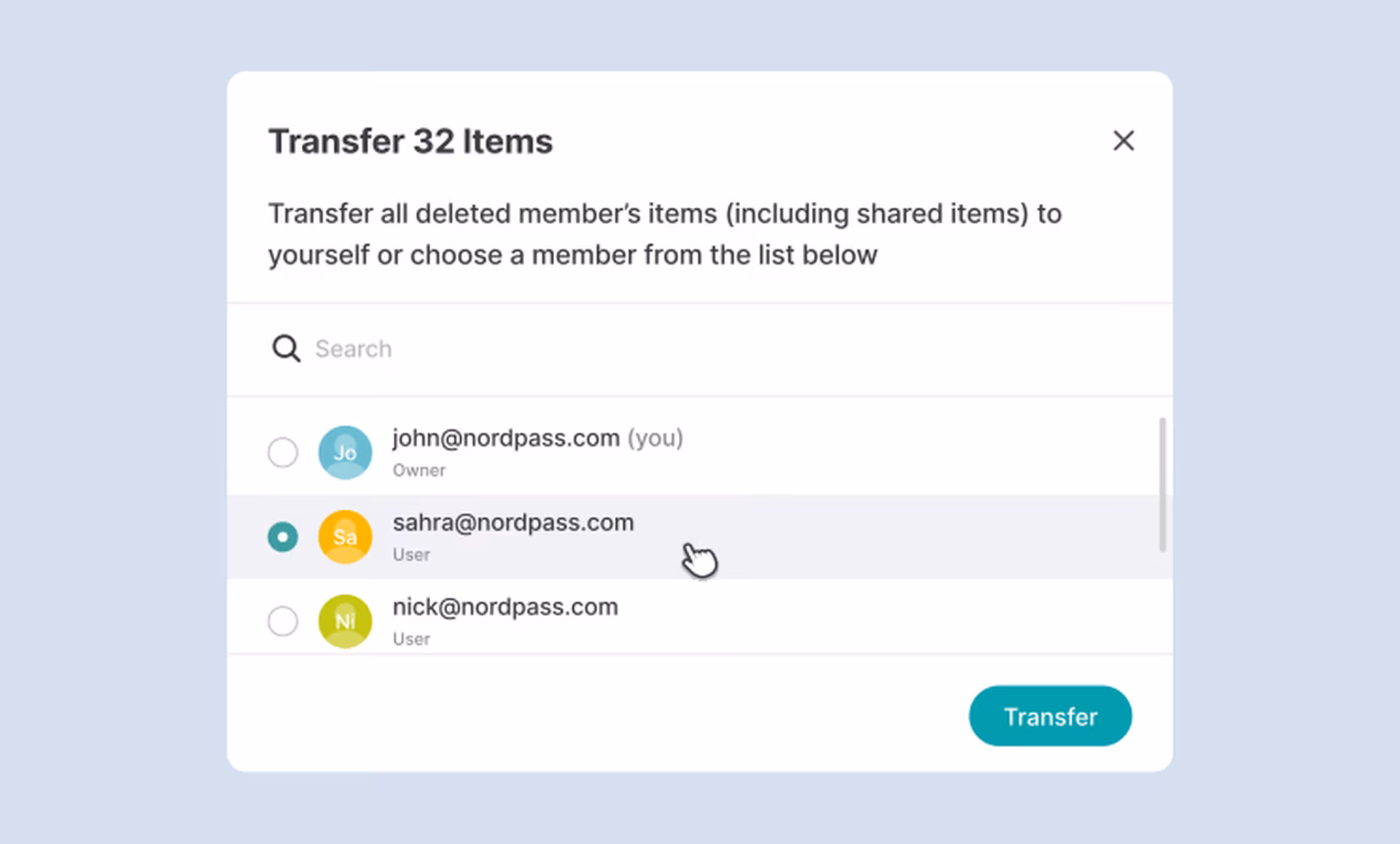 item transfer