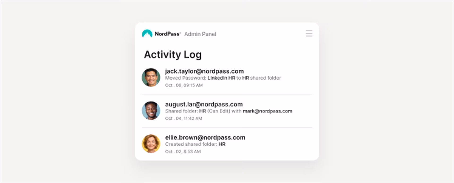 activity log