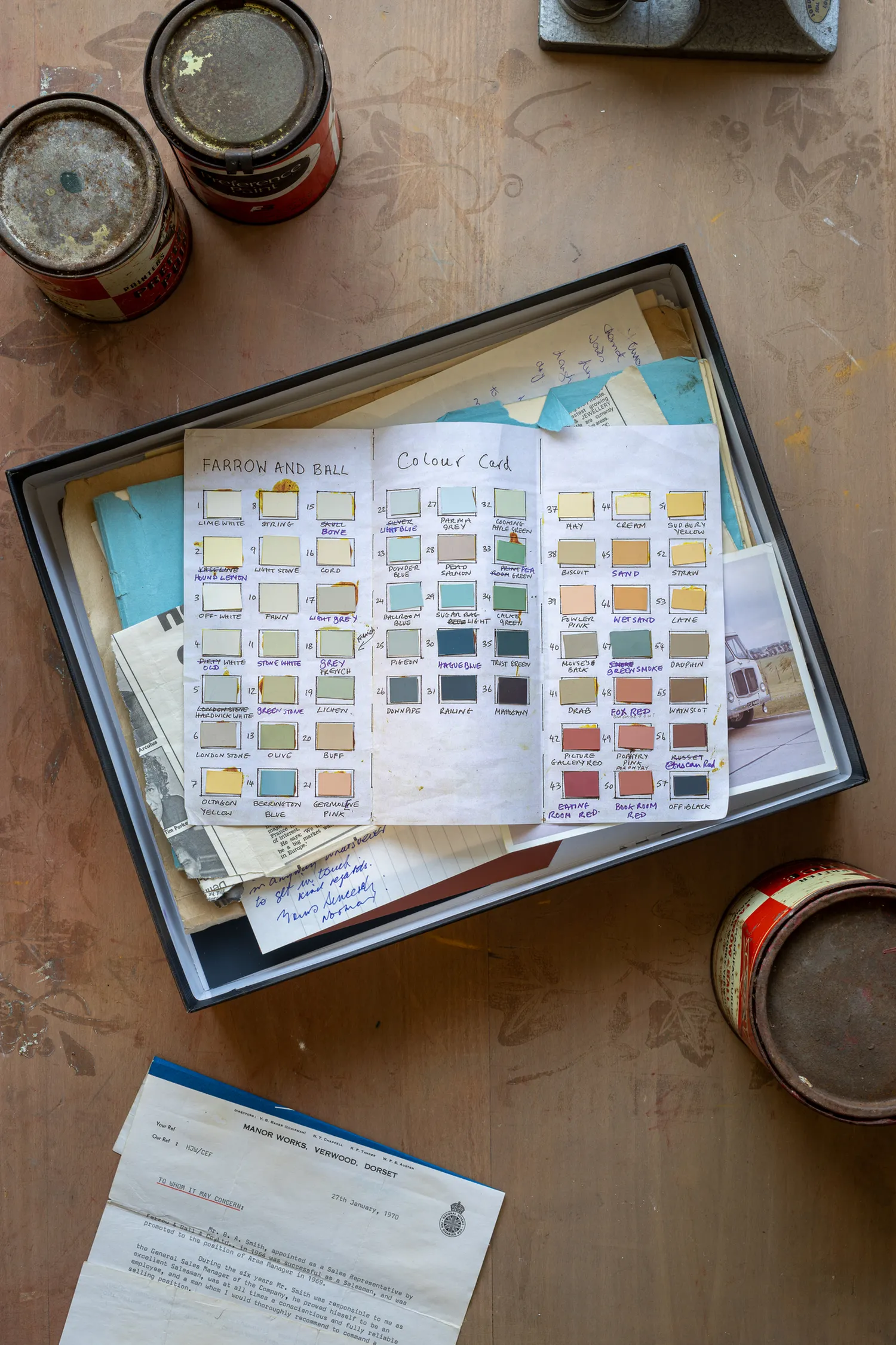 Farrow & Ball original colour card