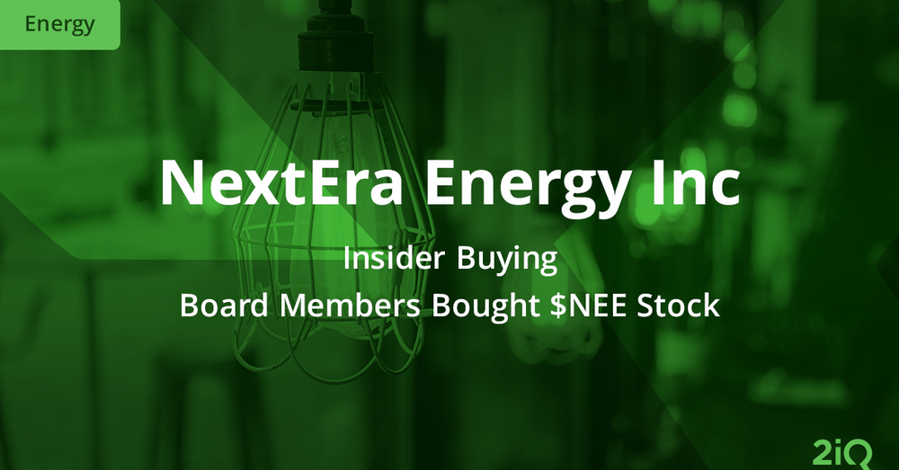 NextEra Energy Sees More Insider Buying