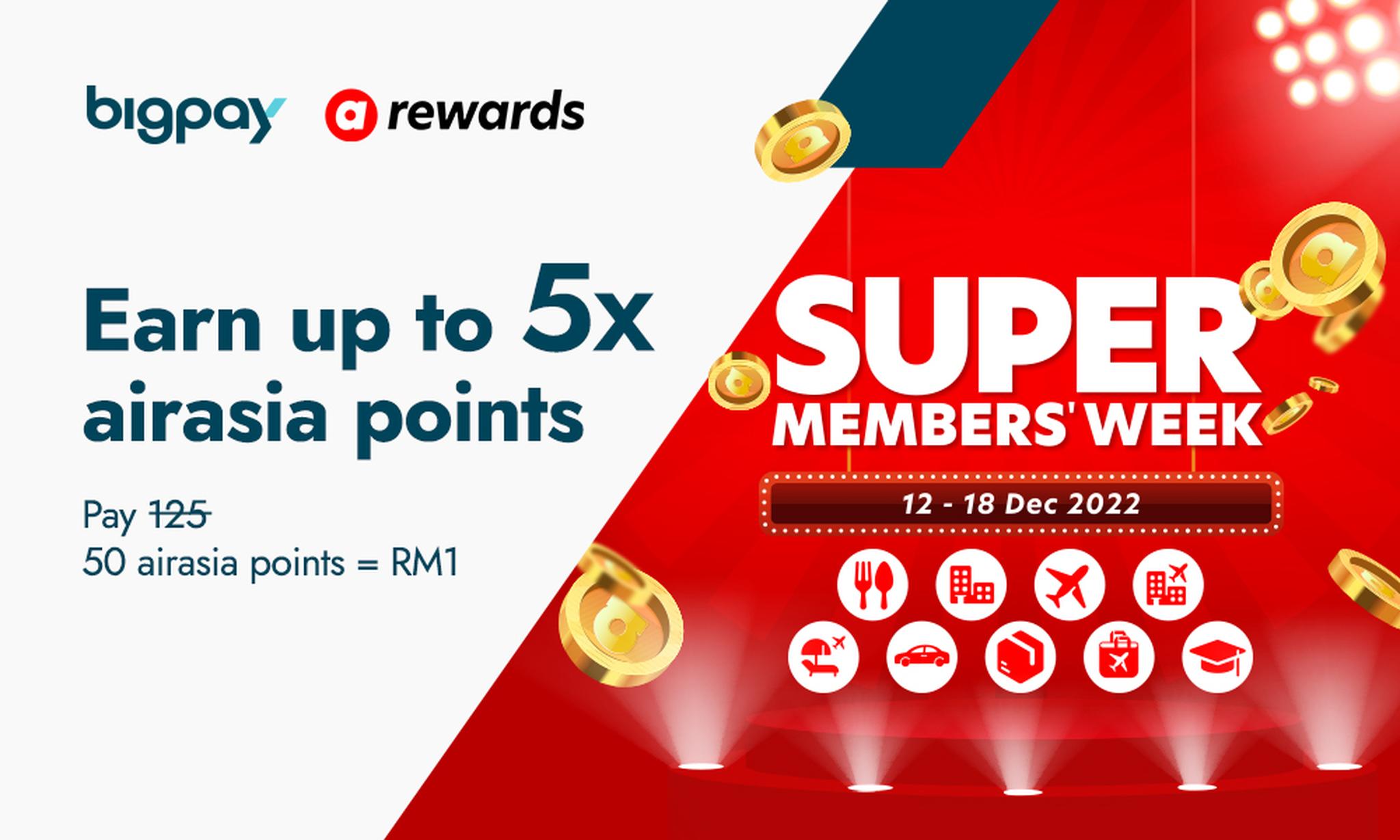 Earn Up to 5X airasia Points Until 18th of Dec! BigPay