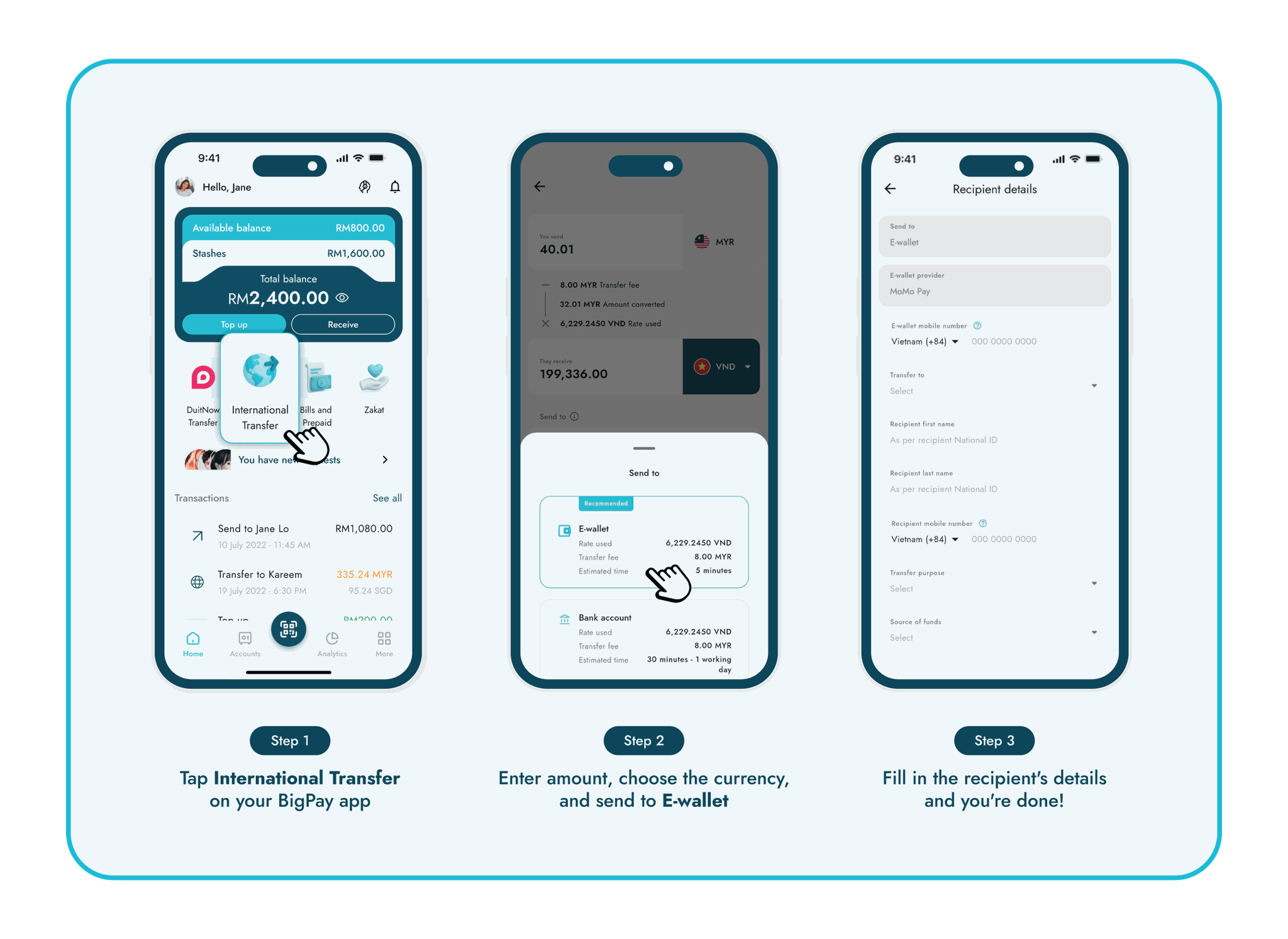 Remittance to E-wallet