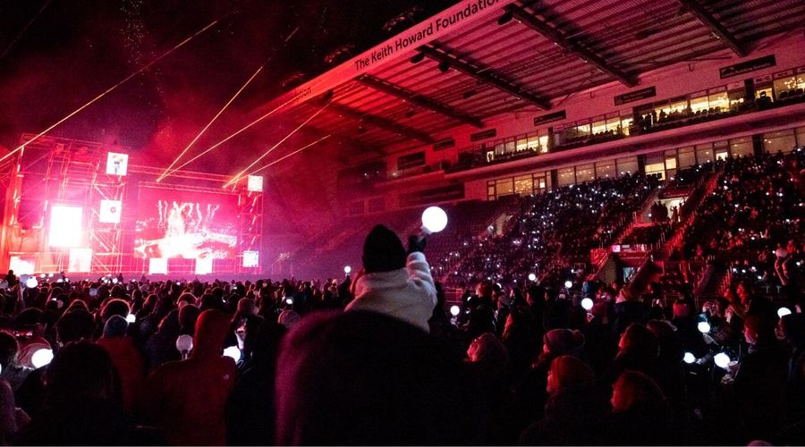 View of the stage at The Awakening from the back of the crowd