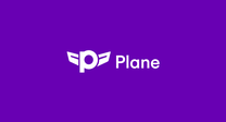 The Plane logo on a purple background