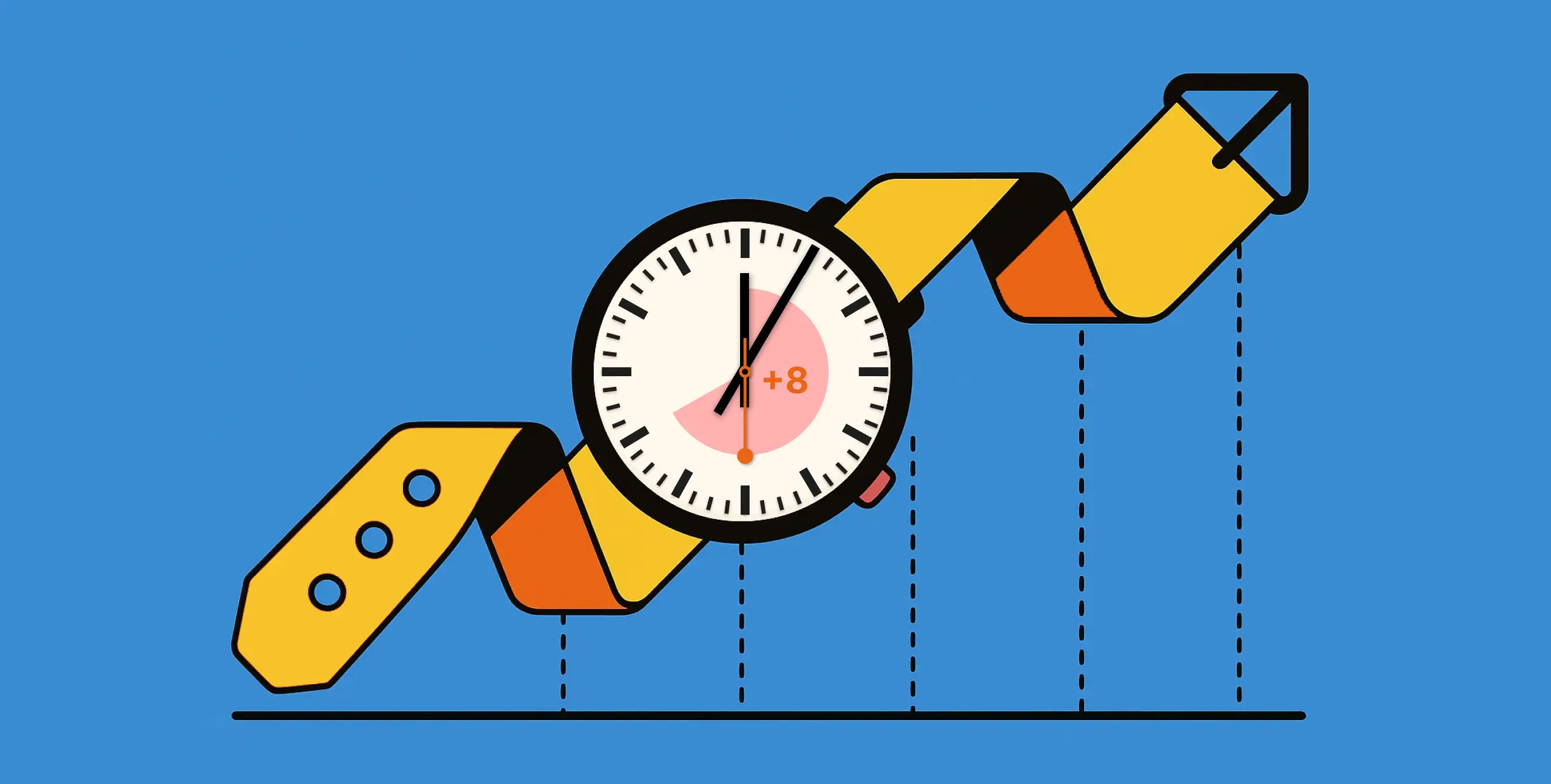 A graph where the line is a watch with a timer