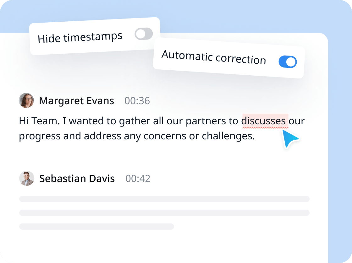live transcription with timestamps