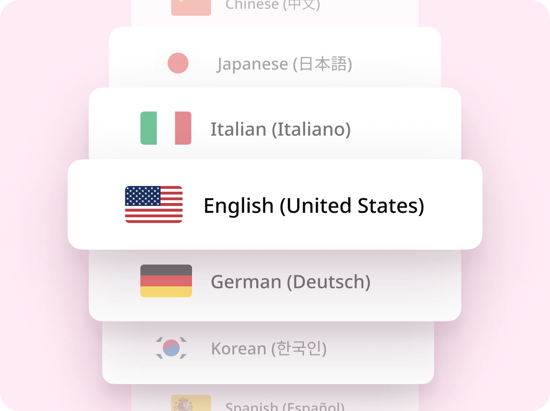 58 transcription languages support